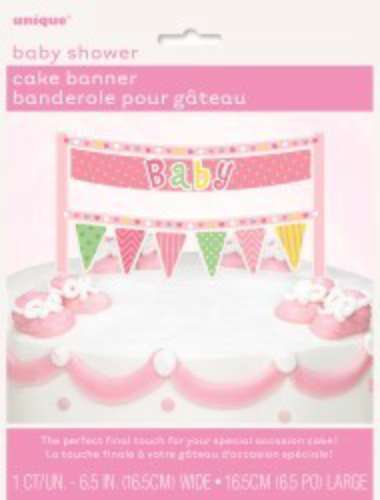 Cake Banner - Pink Baby Shower - Click Image to Close